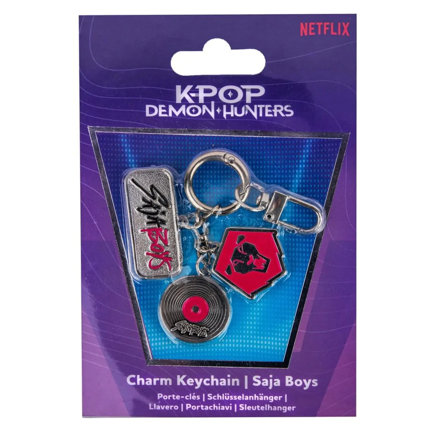 KPop Demon Hunters Charm prívesok na kľúče Saja Boys produktová fotografia