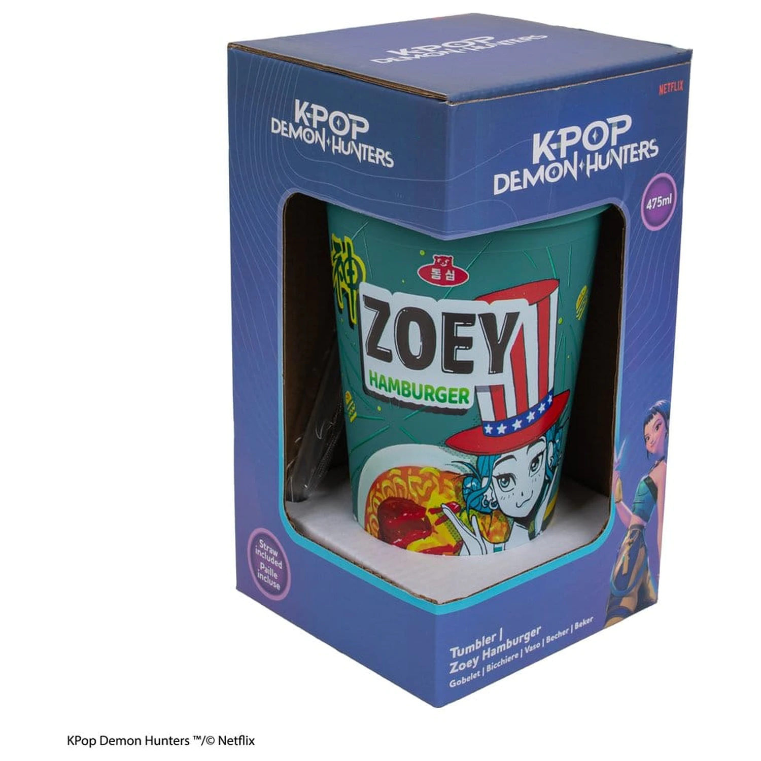 KPop Demon Hunters Tumbler Zoey Hamburger pohár produktová fotografia
