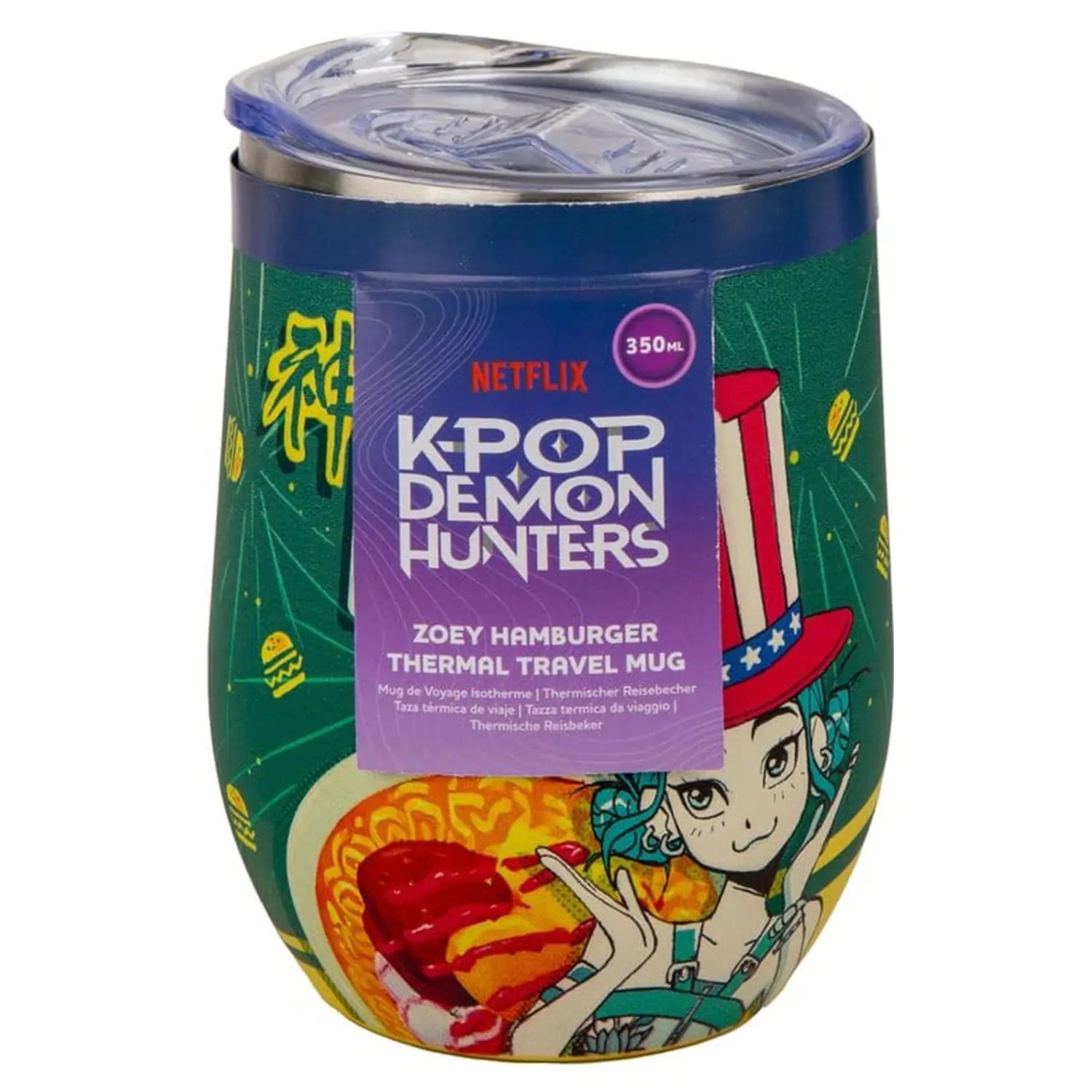 KPop Demon Hunters Cestovný hrnček Zoey Hamburger produktová fotografia