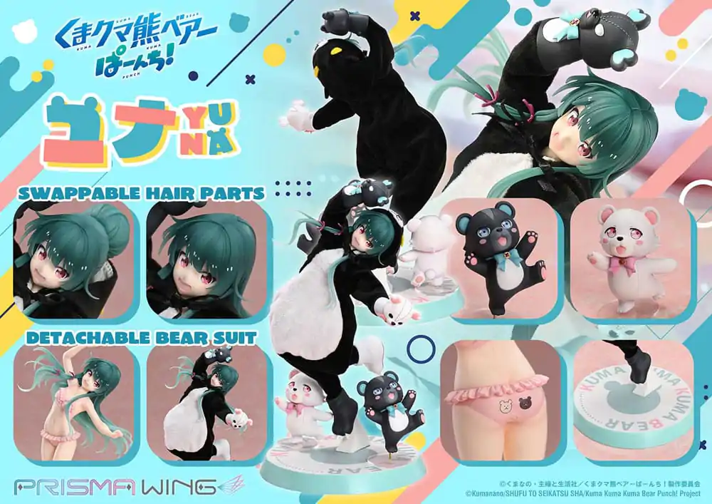 Kuma Kuma Kuma Bear Punch! Prisma Wing PVC socha 1/7 Yuna 28 cm produktová fotografia