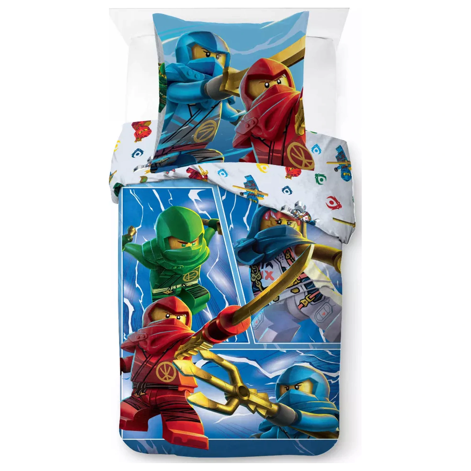 Lego Ninjago Warriors obliečky na paplón 140x200cm, 70x90cm produktová fotografia