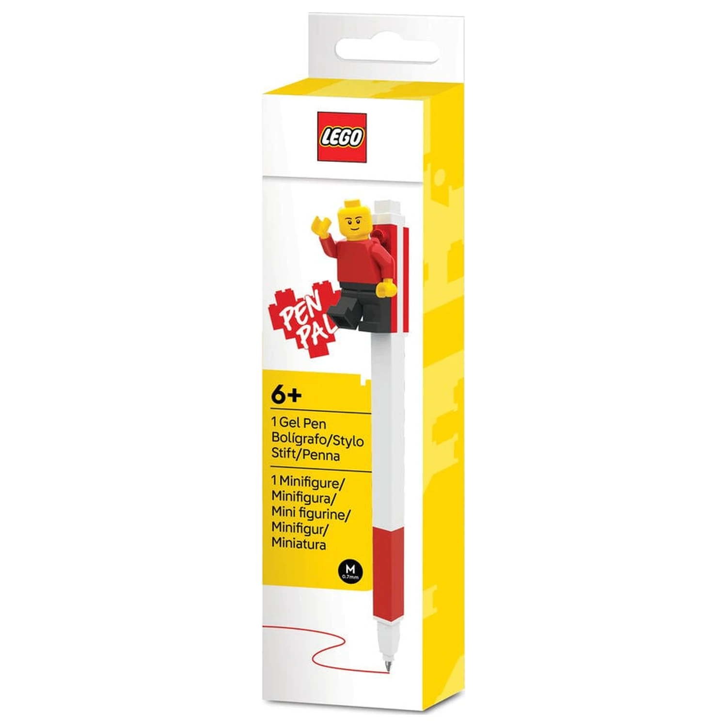 Lego červené gélové pero s minifigúrkou produktová fotografia