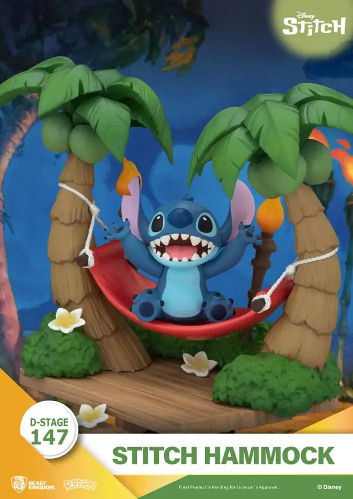 Lilo & Stitch D-Stage PVC Dioráma Stitch Hammock 13 cm produktová fotografia