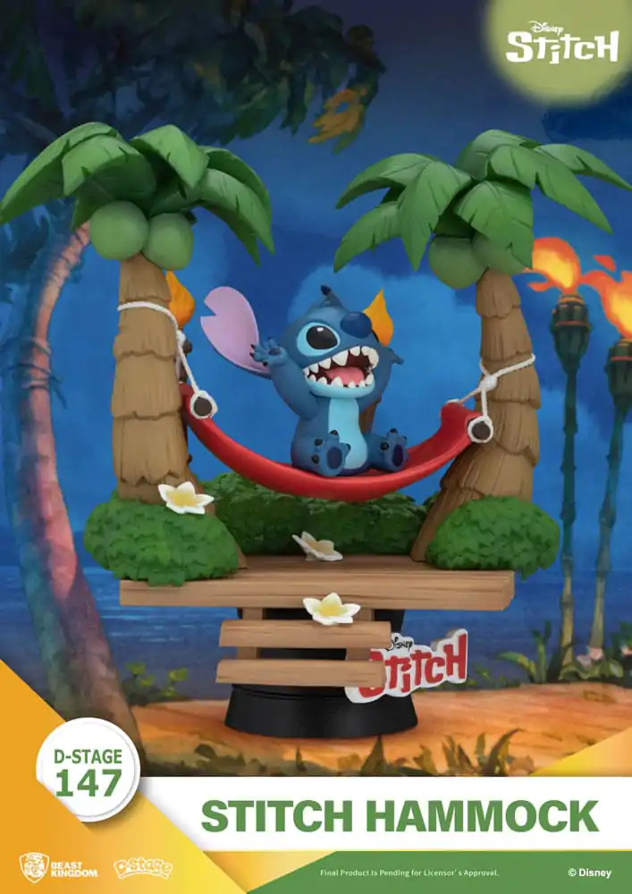 Lilo & Stitch D-Stage PVC Dioráma Stitch Hammock 13 cm produktová fotografia