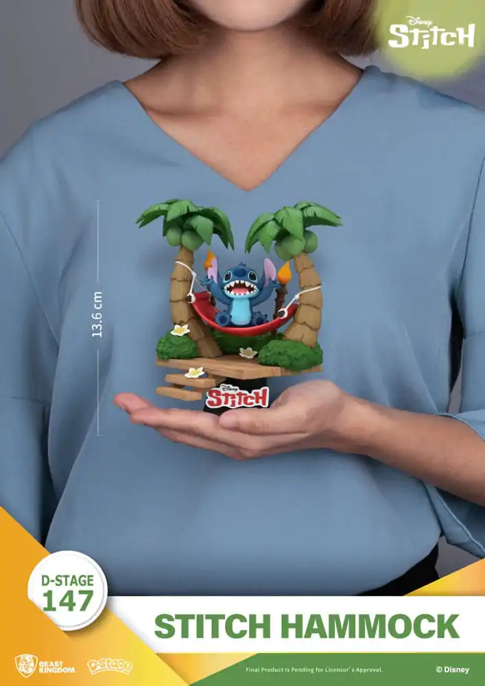 Lilo & Stitch D-Stage PVC Dioráma Stitch Hammock 13 cm produktová fotografia