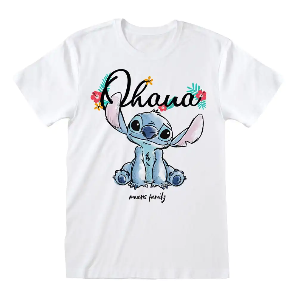 Lilo & Stitch Tričko Ohana Means Family Biela produktová fotografia