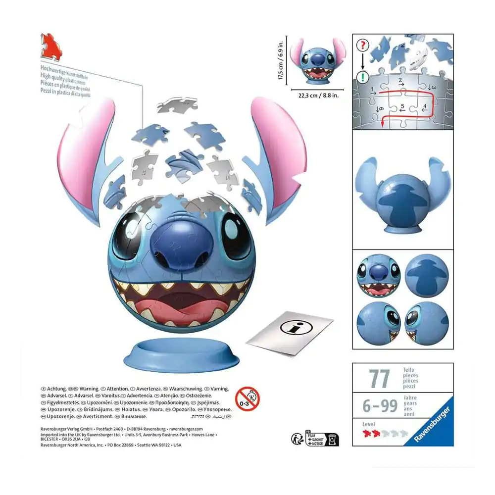 Lilo & Stitch 3D Puzzle Ball with Ears Stitch (72 kusov) termékfotó