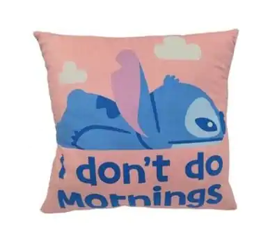 Lilo & Stitch Vankúš Stitch I don't do mornings 40 cm produktová fotografia