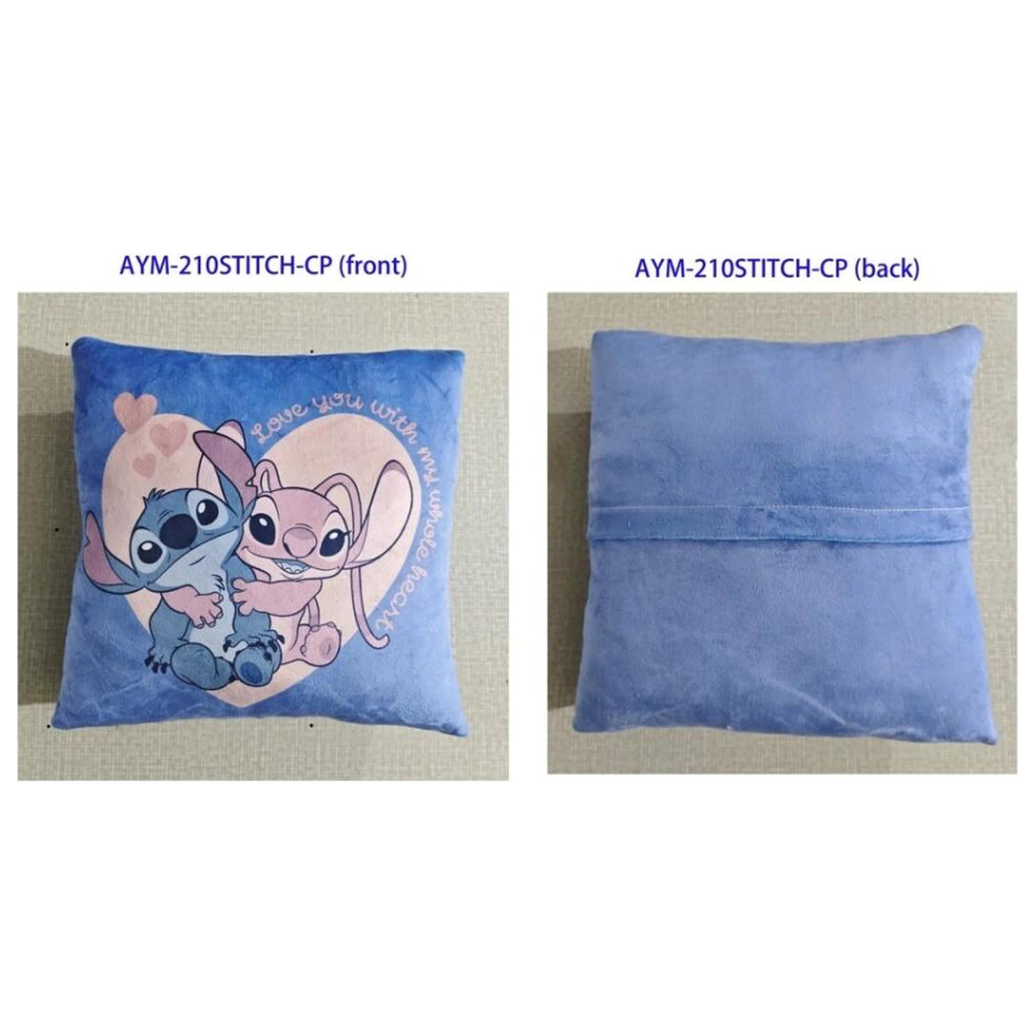 Lilo & Stitch Love you with my whole heart Vankúš 35x35cm produktová fotografia
