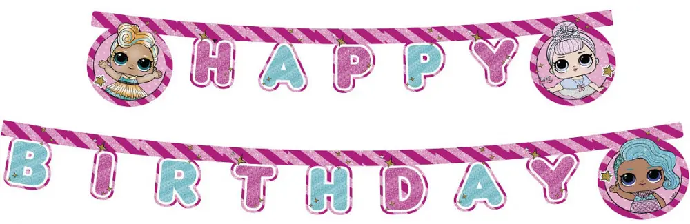 LOL Surprise Glitterati, Happy Birthday Banner 2 m produktová fotografia