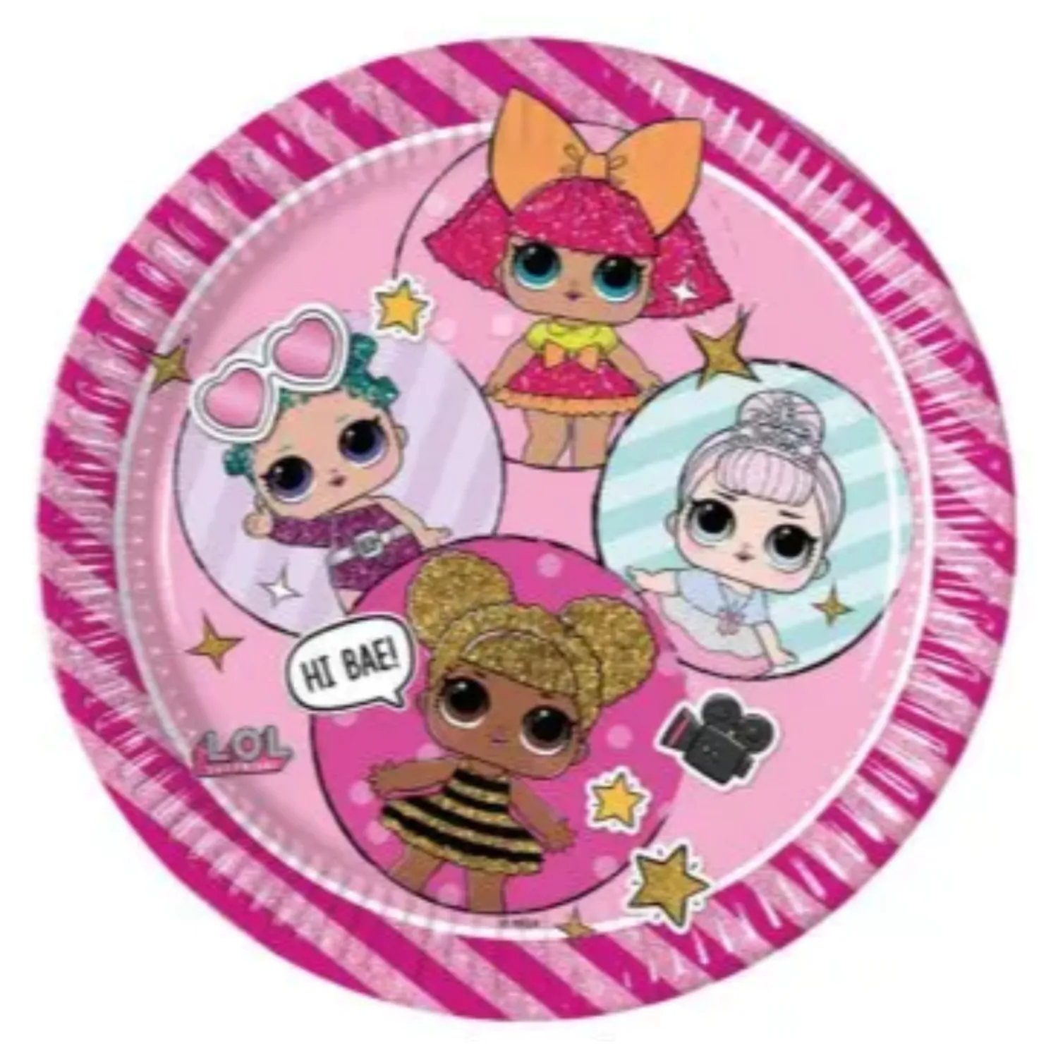 LOL Surprise Glitterati papierové taniere, balenie po 8 kusoch, 23 cm, FSC produktová fotografia