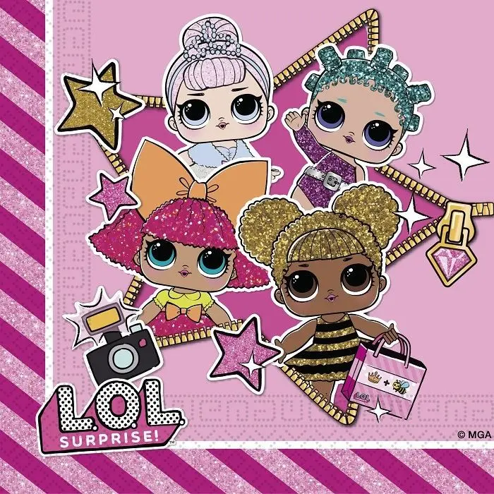 LOL Surprise Glitterati servítky 20 ks produktová fotografia