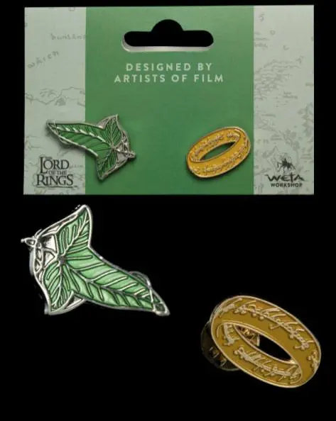 Lord of the Rings Collectors Pins 2-Pack Elfen Leaf & One Ring produktová fotografia