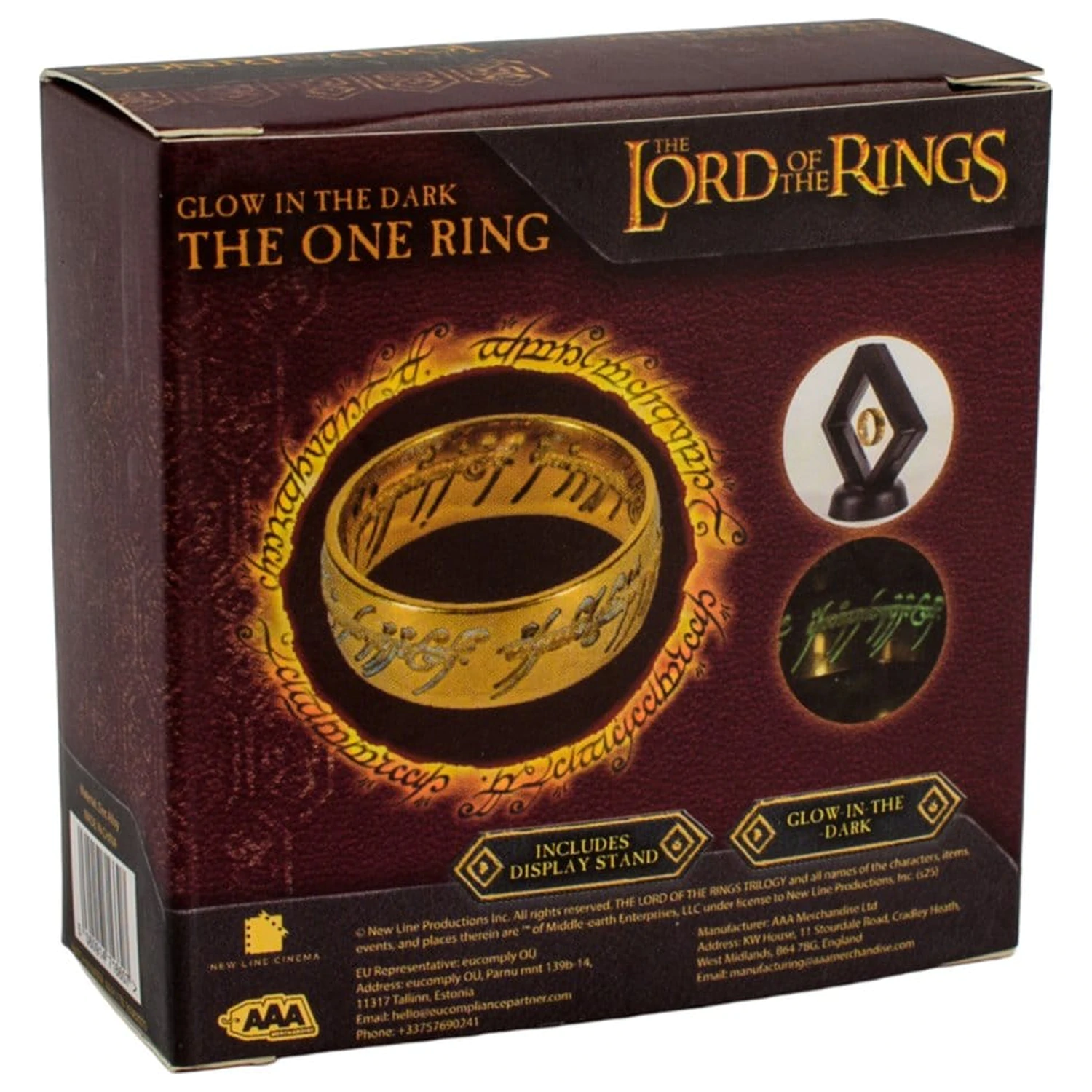 Lord of the Rings replika Jeden Prsteň svietiaci v tme produktová fotografia