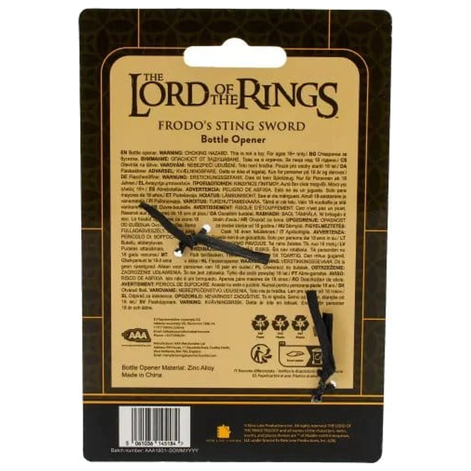 Lord of the Rings Otvárač na fľaše Sting Sword produktová fotografia