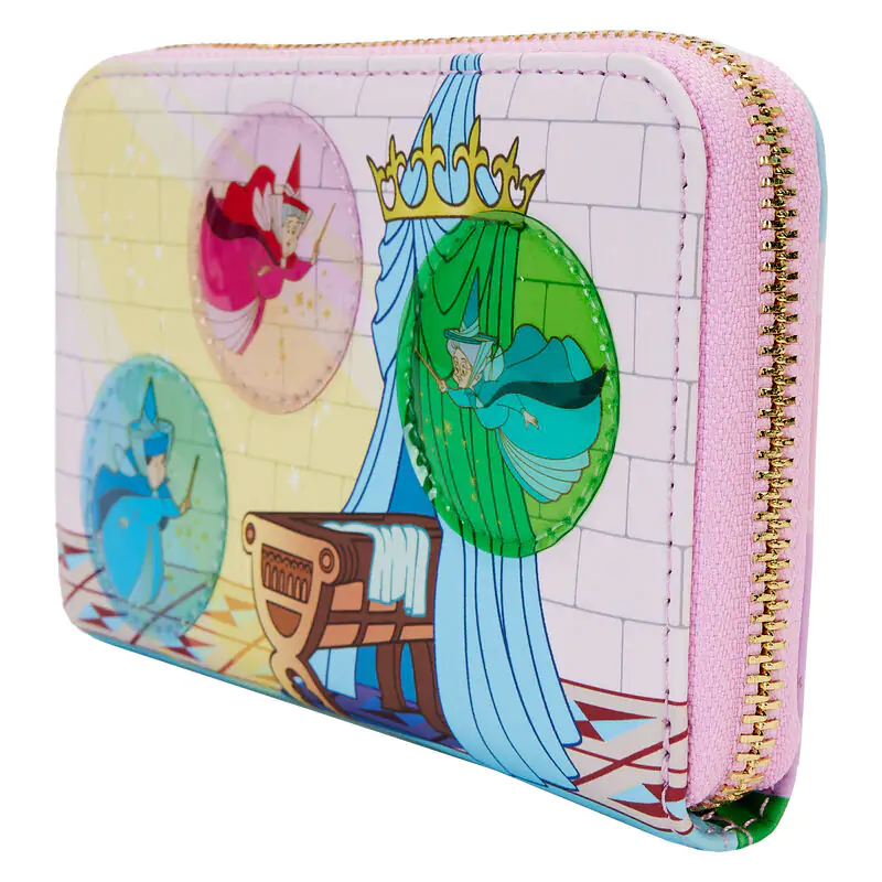 Loungefly Disney Sleeping Beauty Castle Three Good Fairies Stained Glass peňaženka produktová fotografia