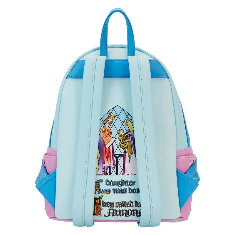 Loungefly Disney Sleeping Beauty Castle Three Good Fairies Stained Glass ruksak 26 cm produktová fotografia