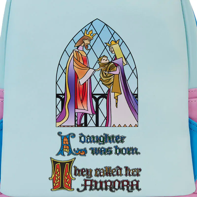 Loungefly Disney Sleeping Beauty Castle Three Good Fairies Stained Glass ruksak 26 cm produktová fotografia