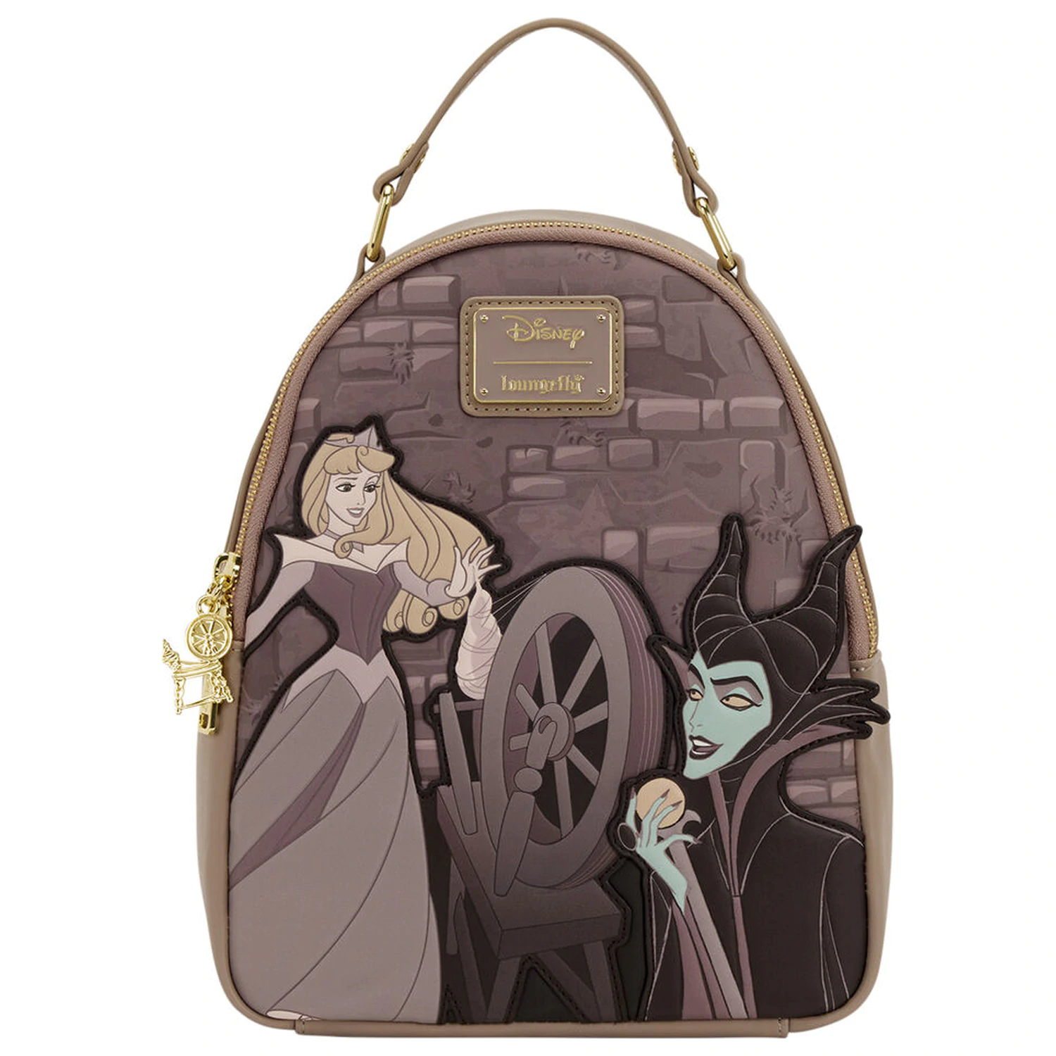 Loungefly Disney Sleeping Beauty & Maleficient Spinning Wheel ruksak 26 cm produktová fotografia