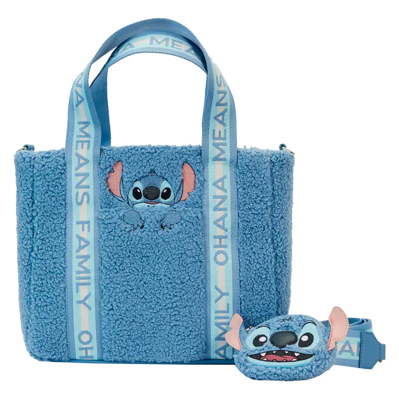 Loungefly Disney Stitch plyšová tote taška s vreckom na mince produktová fotografia