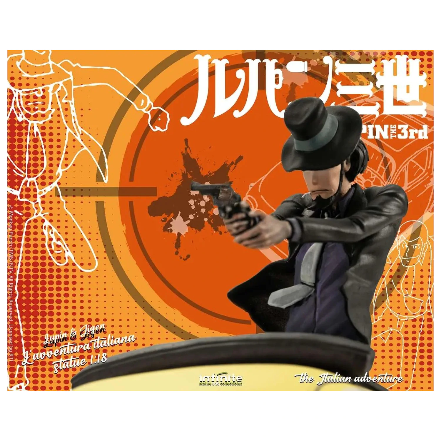 Lupin the 3rd The Italian Adventure Lupin Jigen Socha 1/18 14 cm produktová fotografia
