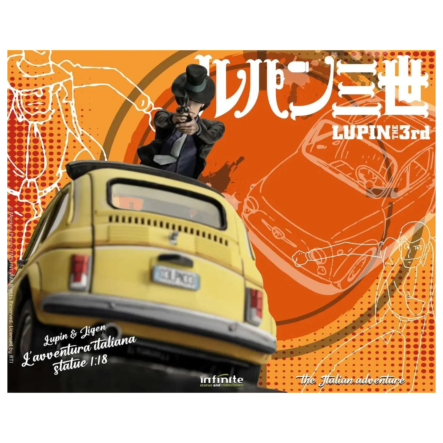 Lupin the 3rd The Italian Adventure Lupin Jigen Socha 1/18 14 cm produktová fotografia