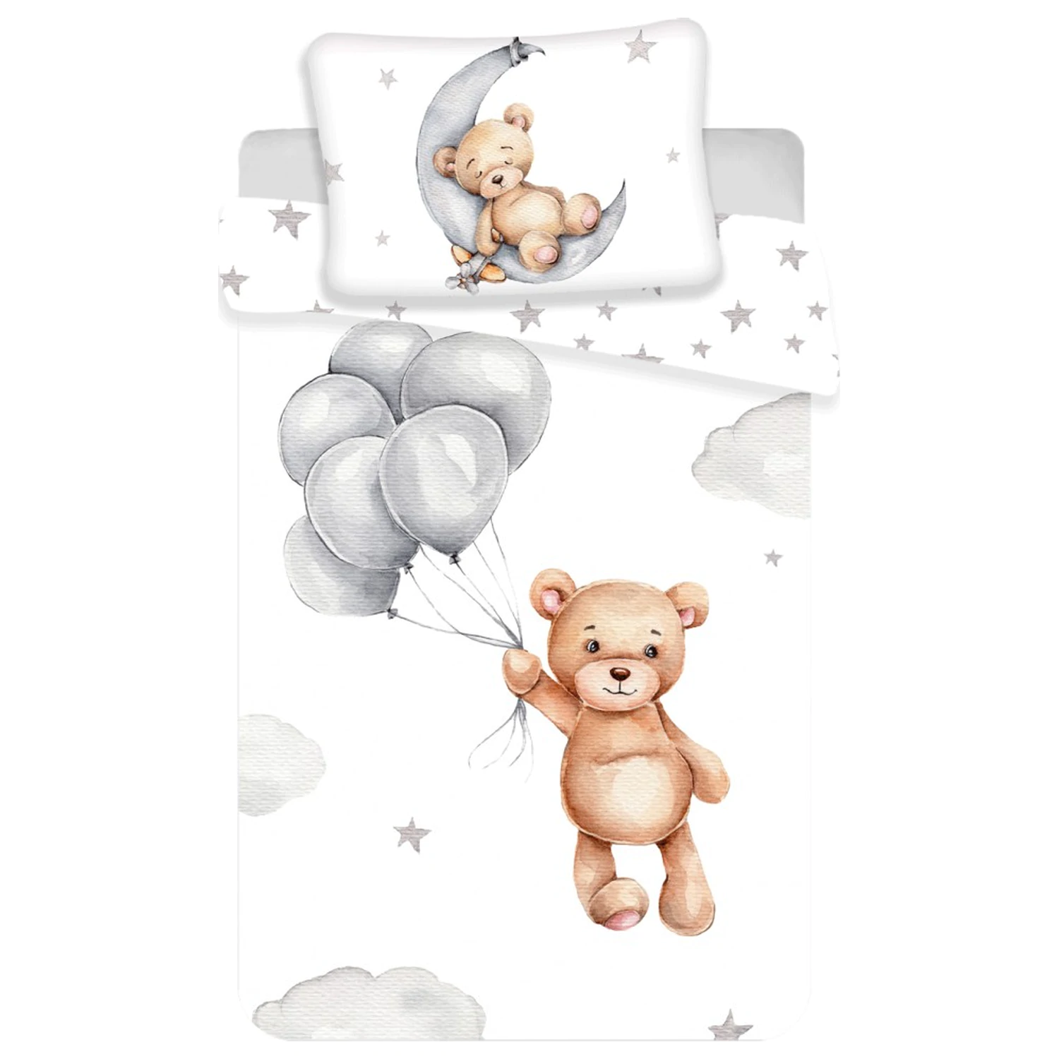 Maci Teddy Balloon Detská predškolská súprava obliečok na periny produktová fotografia