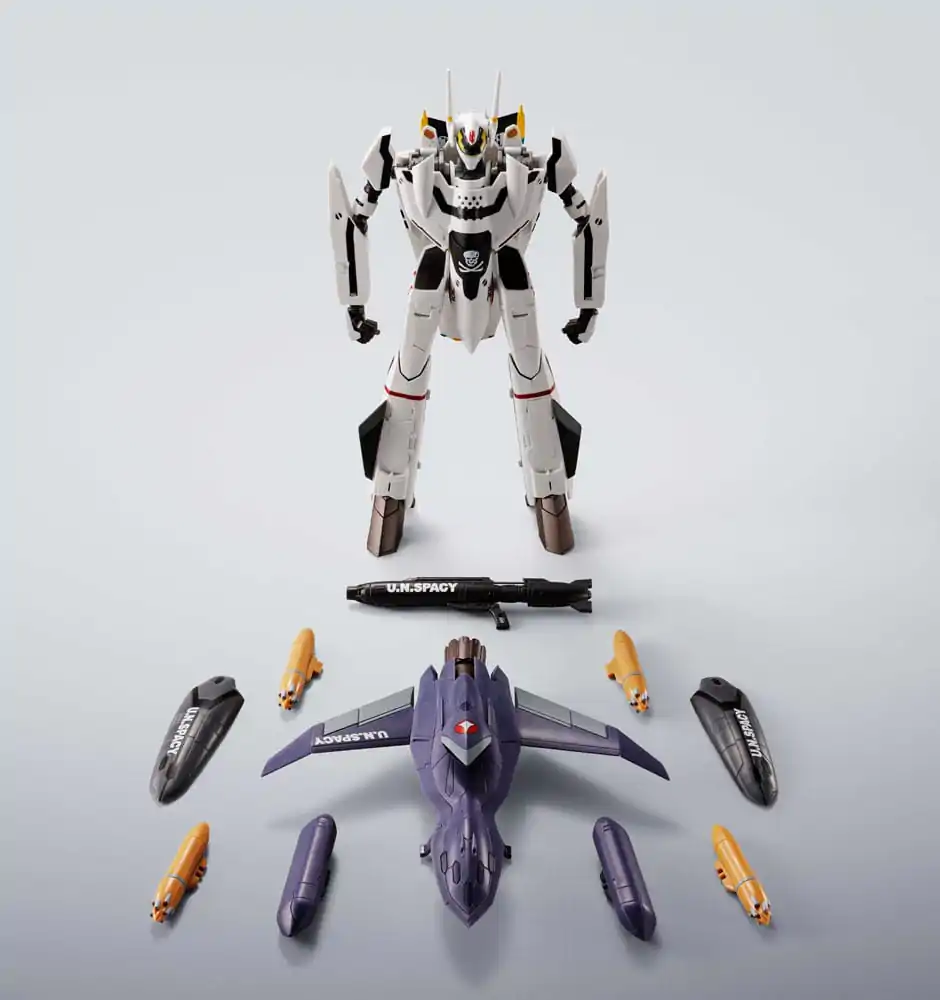 Macross 7 Hi-Metal R Akčná figúrka VF-0S Phoenix (Roy Focker Use) & QF-2200D-B Ghost Set 14 cm produktová fotografia