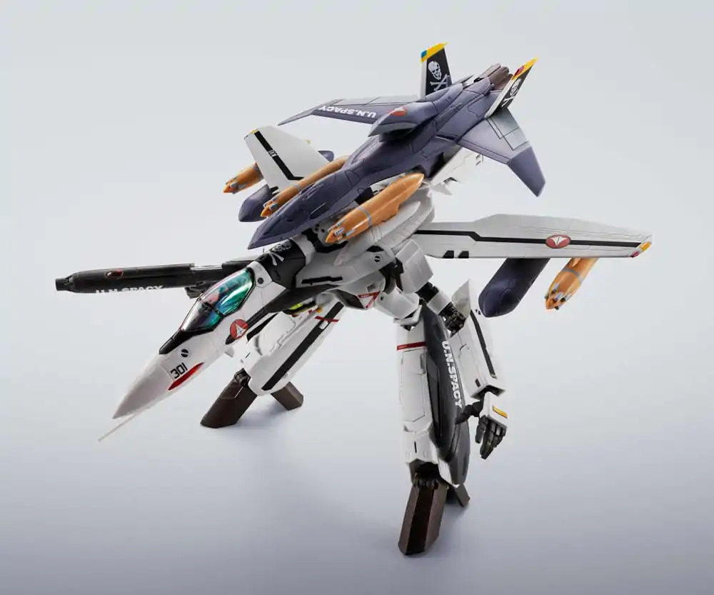 Macross 7 Hi-Metal R Akčná figúrka VF-0S Phoenix (Roy Focker Use) & QF-2200D-B Ghost Set 14 cm produktová fotografia