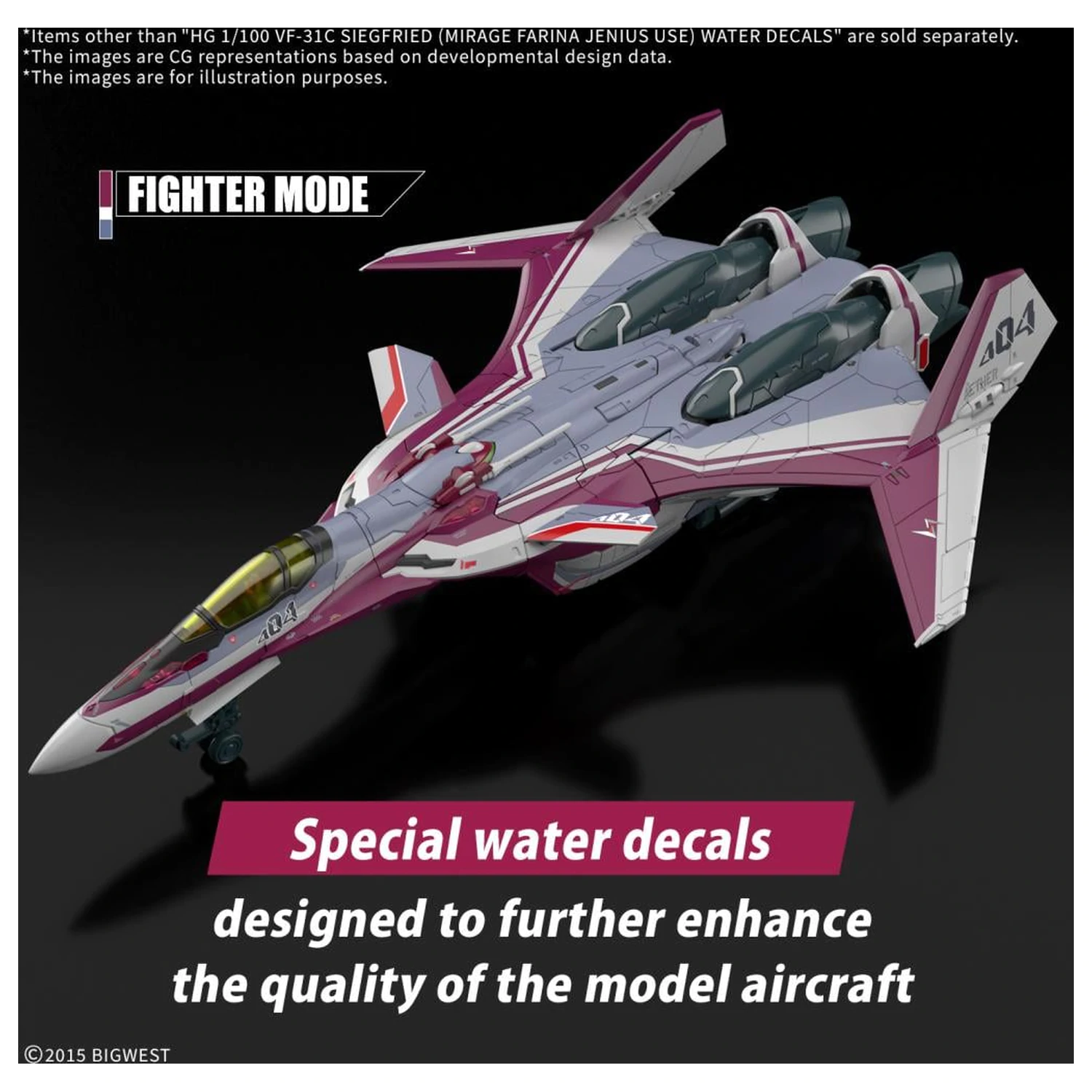 MACROSS HG 1/100 VF-31C Siegfried (Farina Jenius) Obtlačky Model Kit produktová fotografia