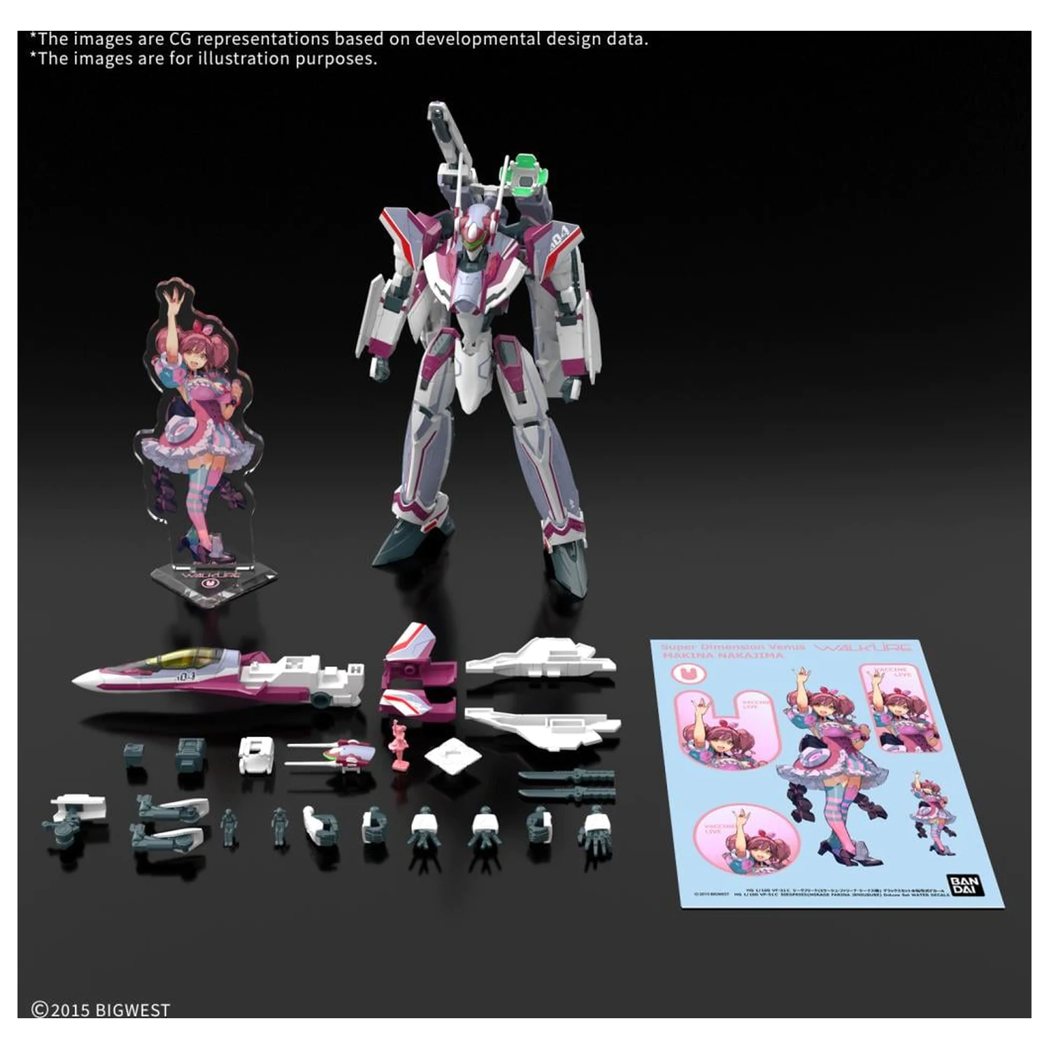 Macross HG 1/100 VF-31C Siegfried (Farina Jenius) Deluxe Model stavebnica produktová fotografia