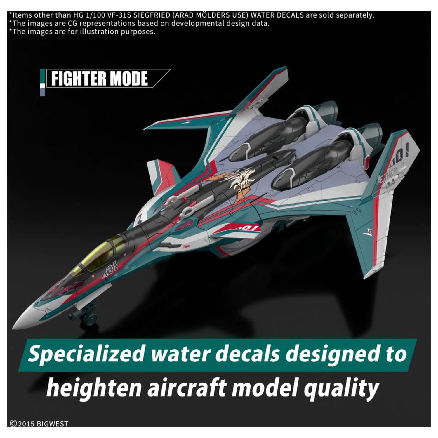 Macross HG 1/100 VF-31S Siegfried Water Decals sada modelov produktová fotografia