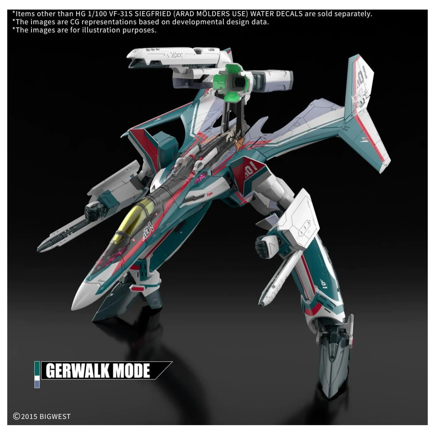 Macross HG 1/100 VF-31S Siegfried Water Decals sada modelov produktová fotografia