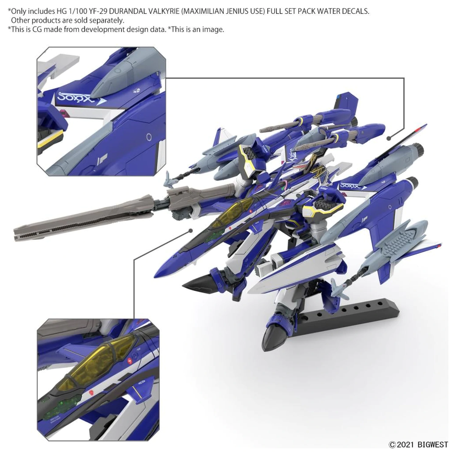 Macross HG 1/100 YF-29 Durandal Valkyrie Full Set Vodolepiaci Model stavebnica produktová fotografia