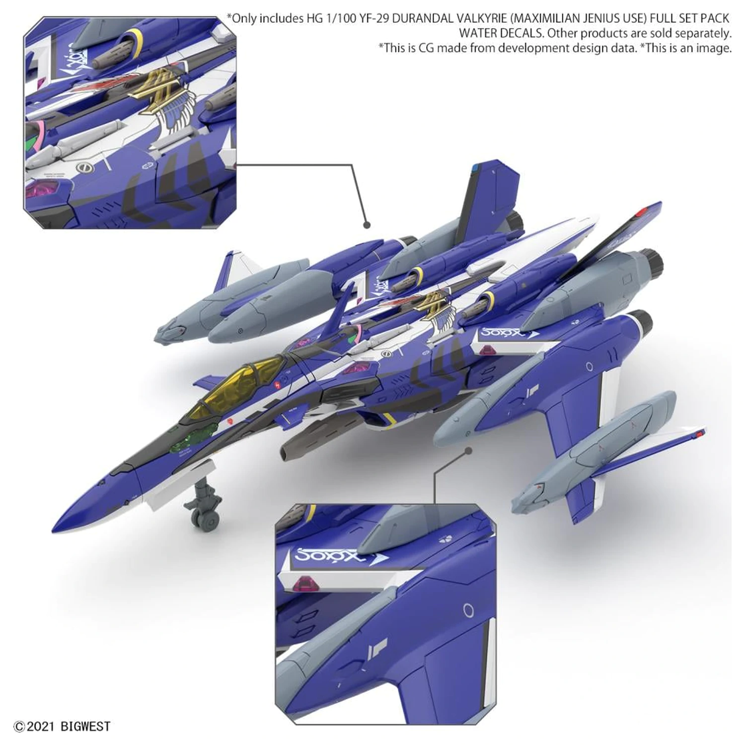 Macross HG 1/100 YF-29 Durandal Valkyrie Full Set Vodolepiaci Model stavebnica produktová fotografia