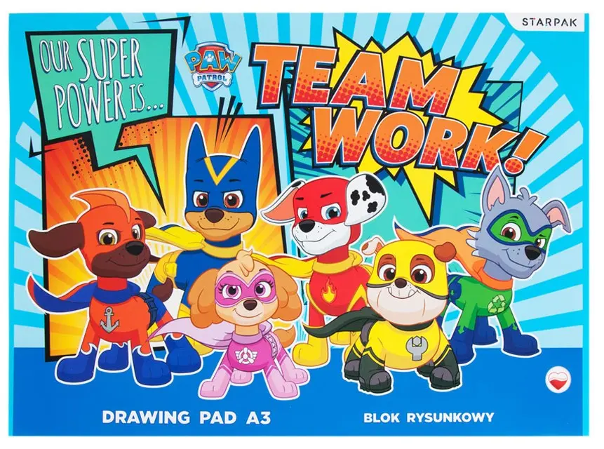 Paw Patrol A/3 skicovací blok, podložka na kreslenie, 20 listov produktová fotografia