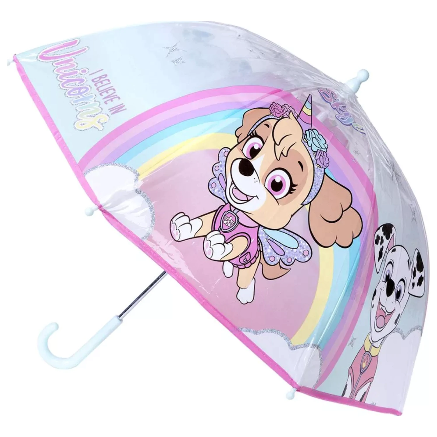 Paw Patrol Believe in Unicorns detský priehľadný dáždnik produktová fotografia