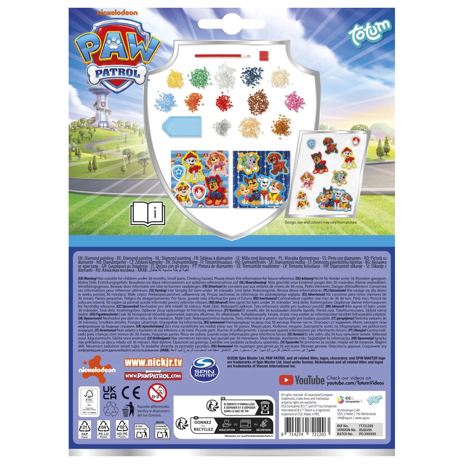 Paw Patrol Best Team diamantové maľovanie nálepka 9-balenie produktová fotografia
