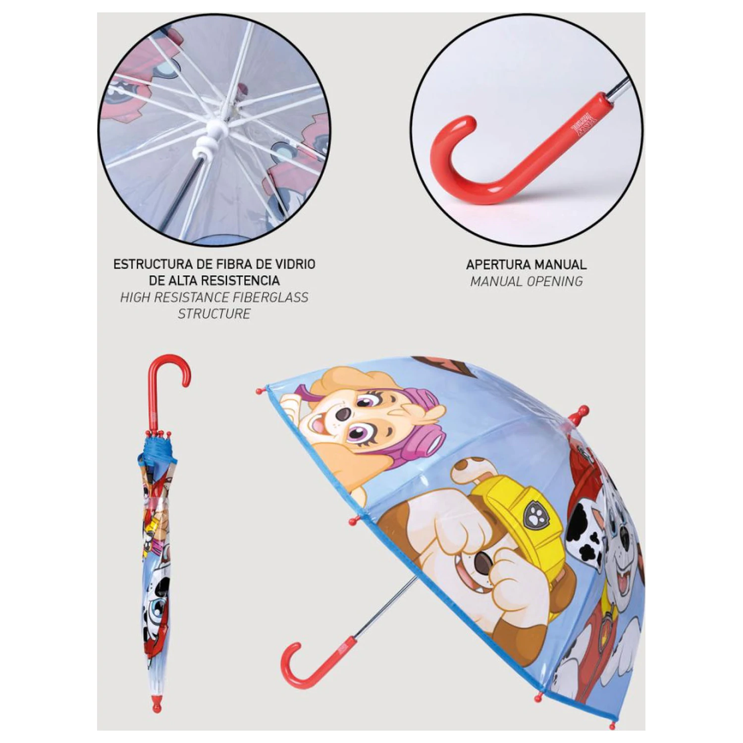 Paw Patrol Fun Kids Transparentný dáždnik Ø71 cm produktová fotografia