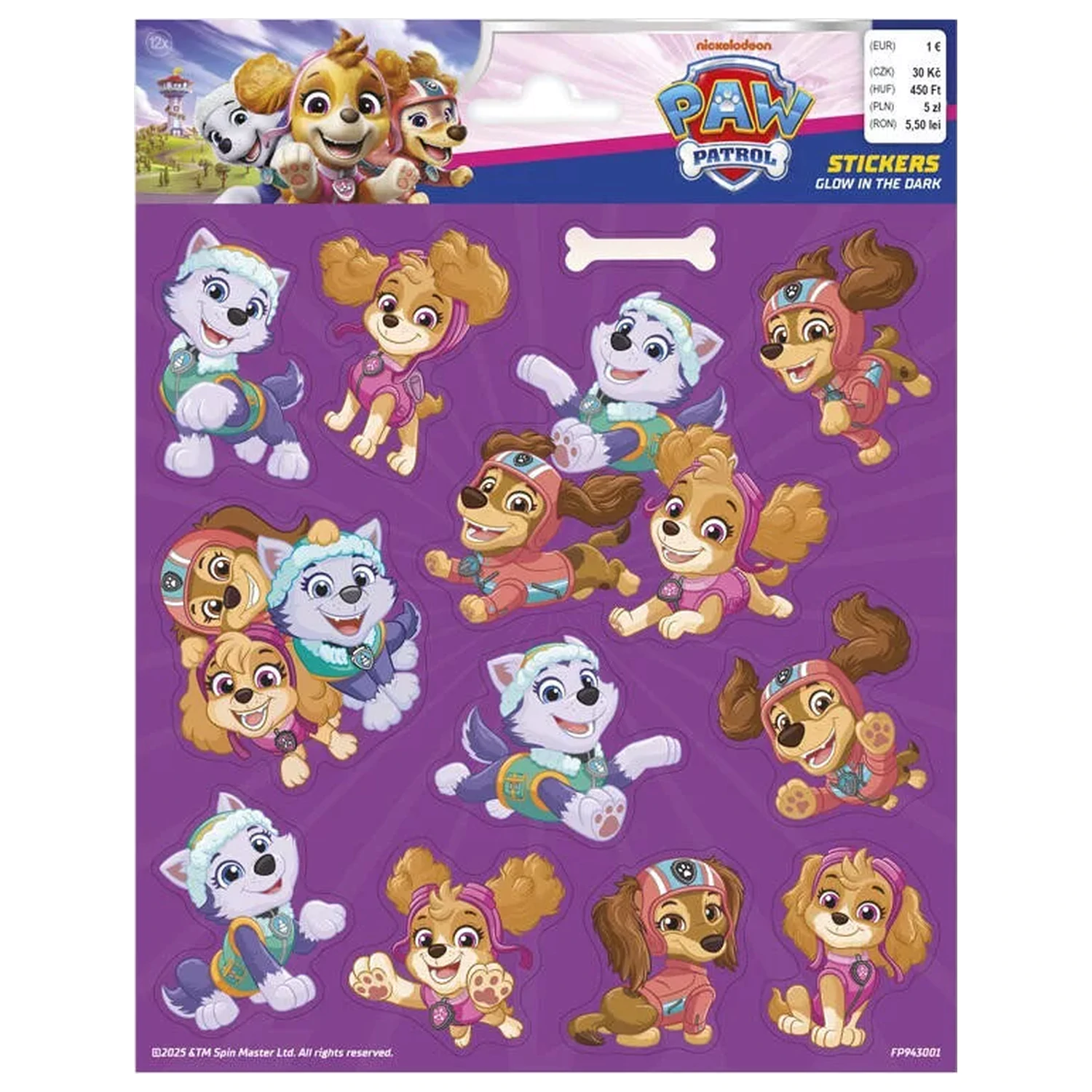 PAW Patrol Dievčenská svietiaca nálepka v tme produktová fotografia