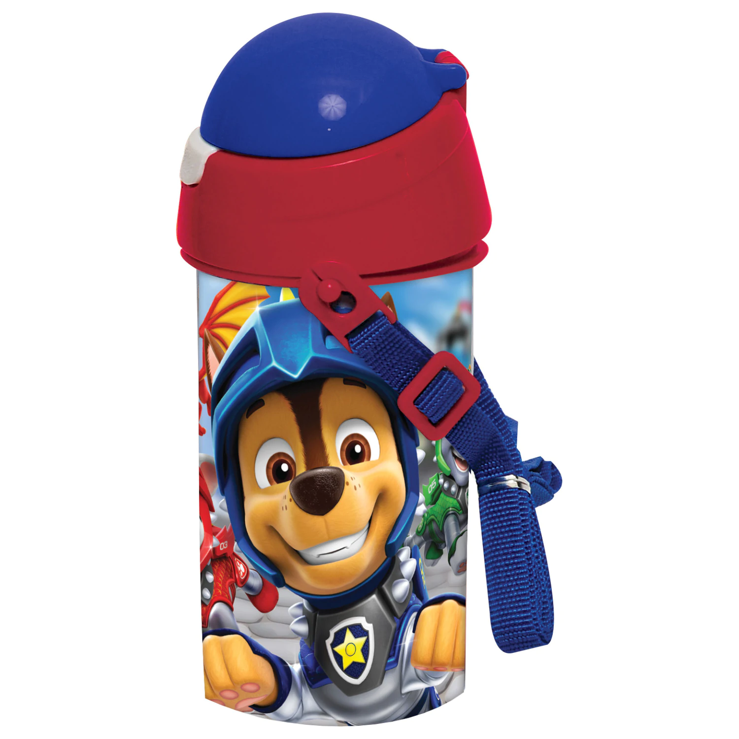 PAW Patrol Knights plastová fľaša na vodu so slamkou s vešiakom 500 ml produktová fotografia