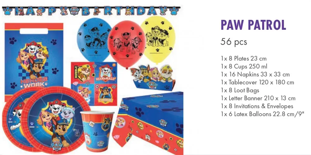 Paw Patrol Párty Set 56 kusov produktová fotografia