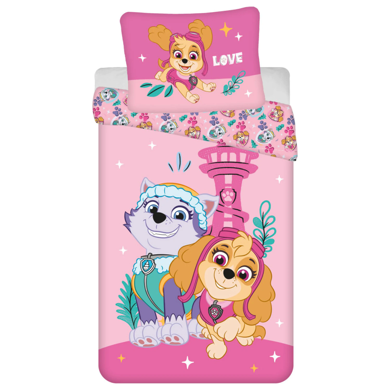 Paw Patrol Pink Love mikrovláknová obliečka na perinu produktová fotografia