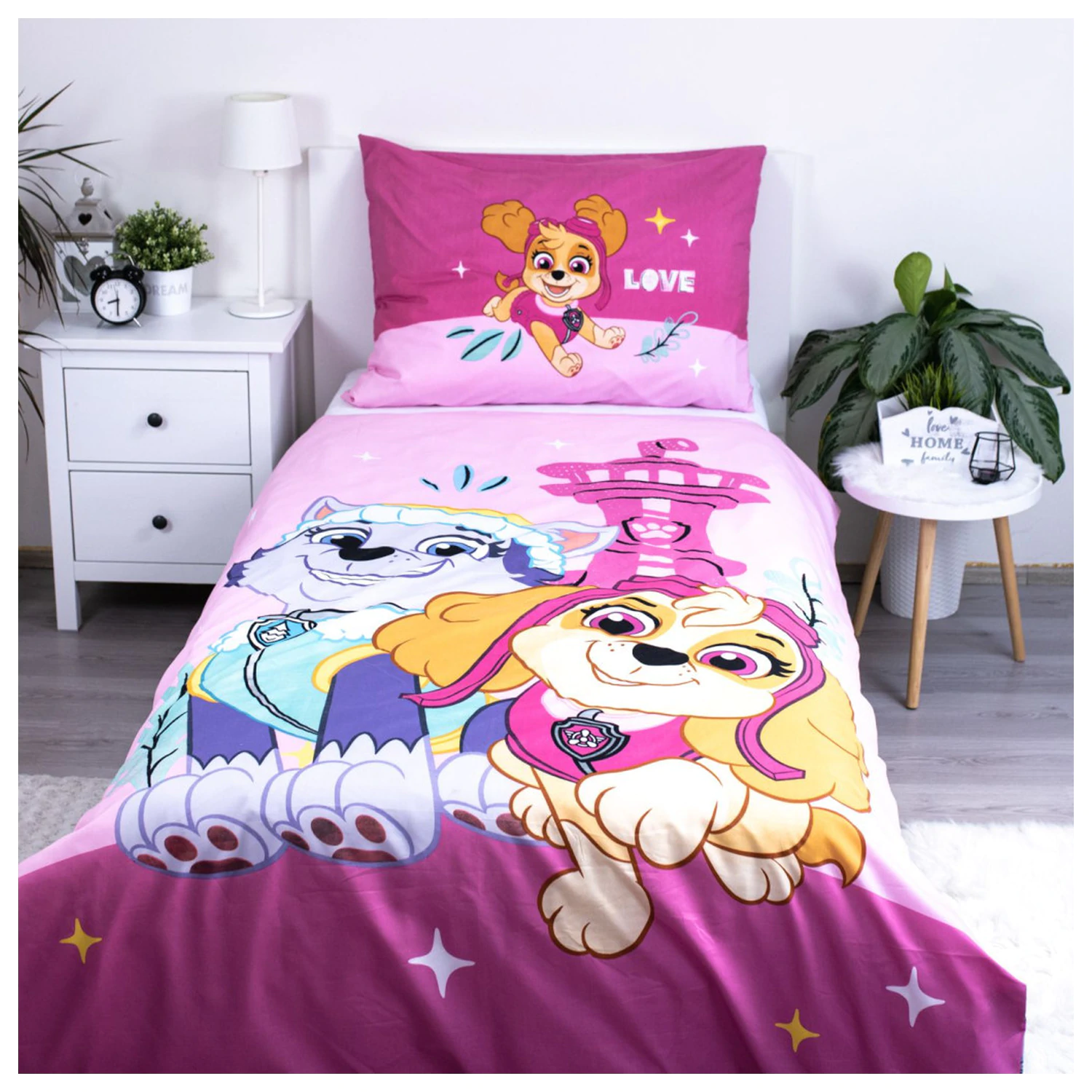 Paw Patrol Pink Love mikrovláknová obliečka na perinu produktová fotografia