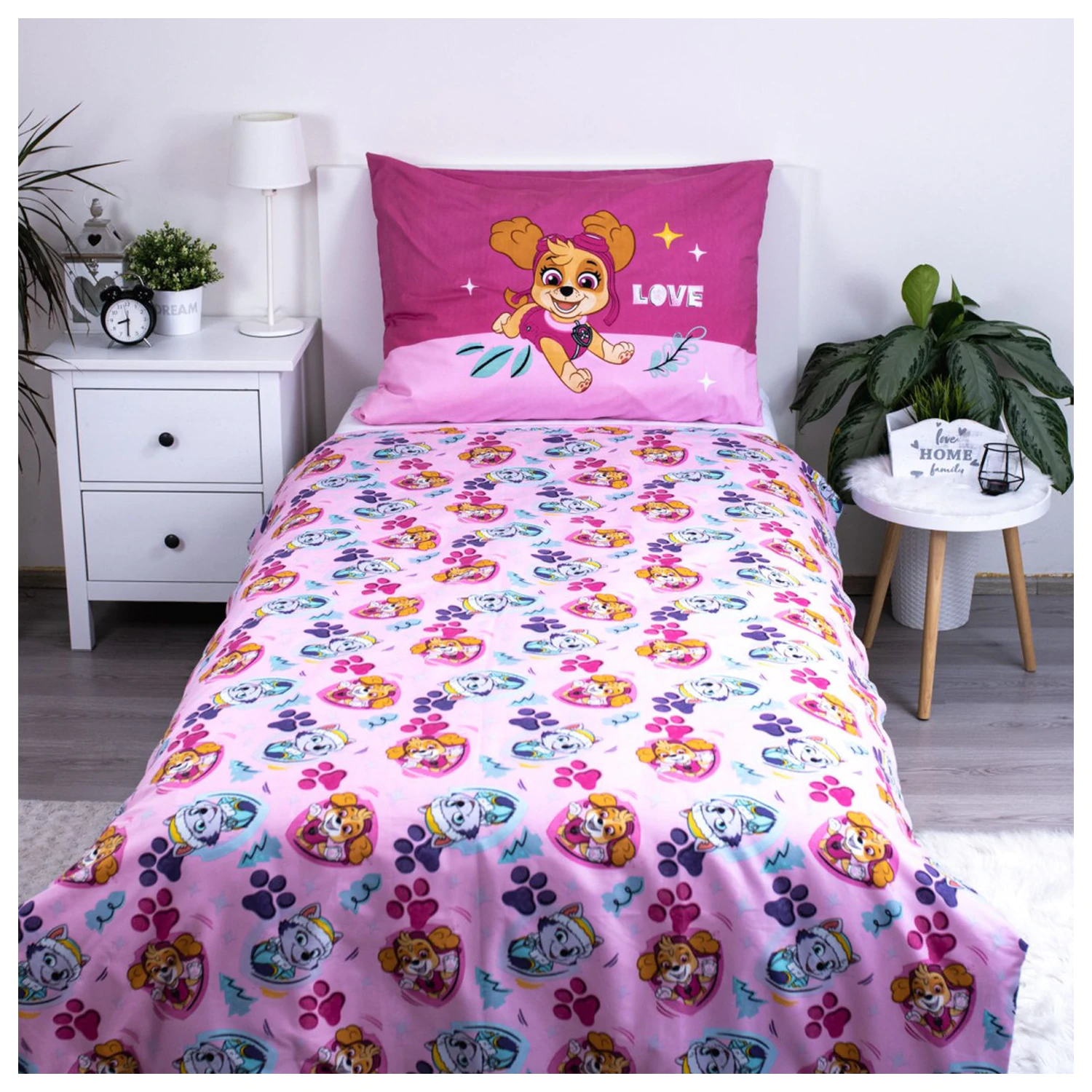 Paw Patrol Pink Love mikrovláknová obliečka na perinu produktová fotografia