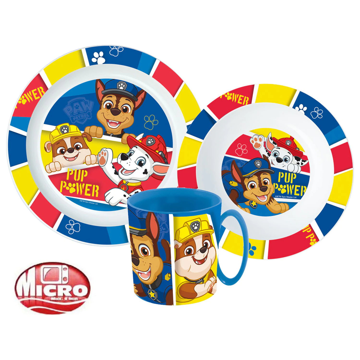 PAW Patrol Pup Power Súprava riadu, Micro Plastic súprava s hrnčekom produktová fotografia
