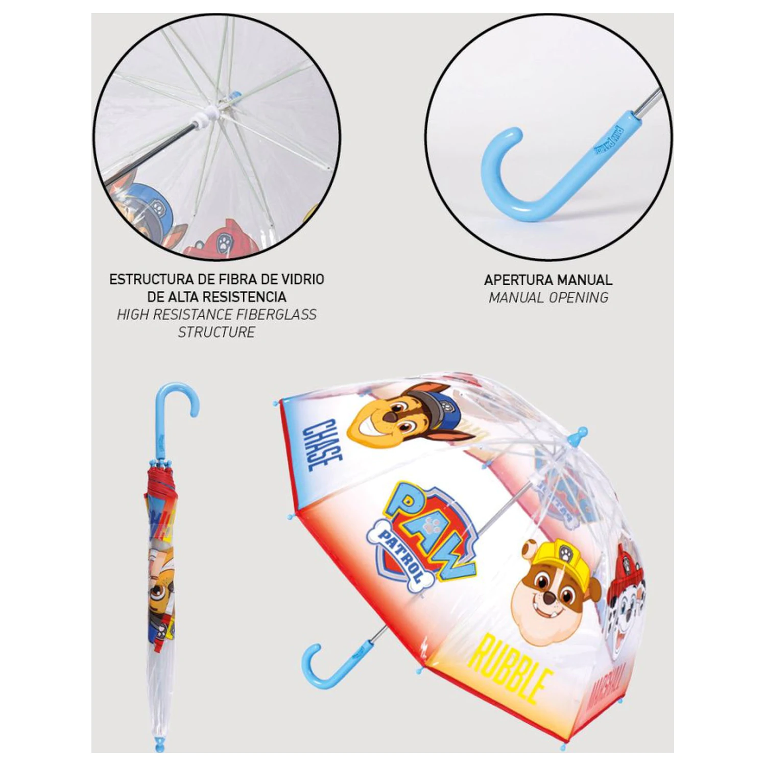Paw Patrol Rain Guard Detský Priehľadný Dáždnik Ø71 cm produktová fotografia