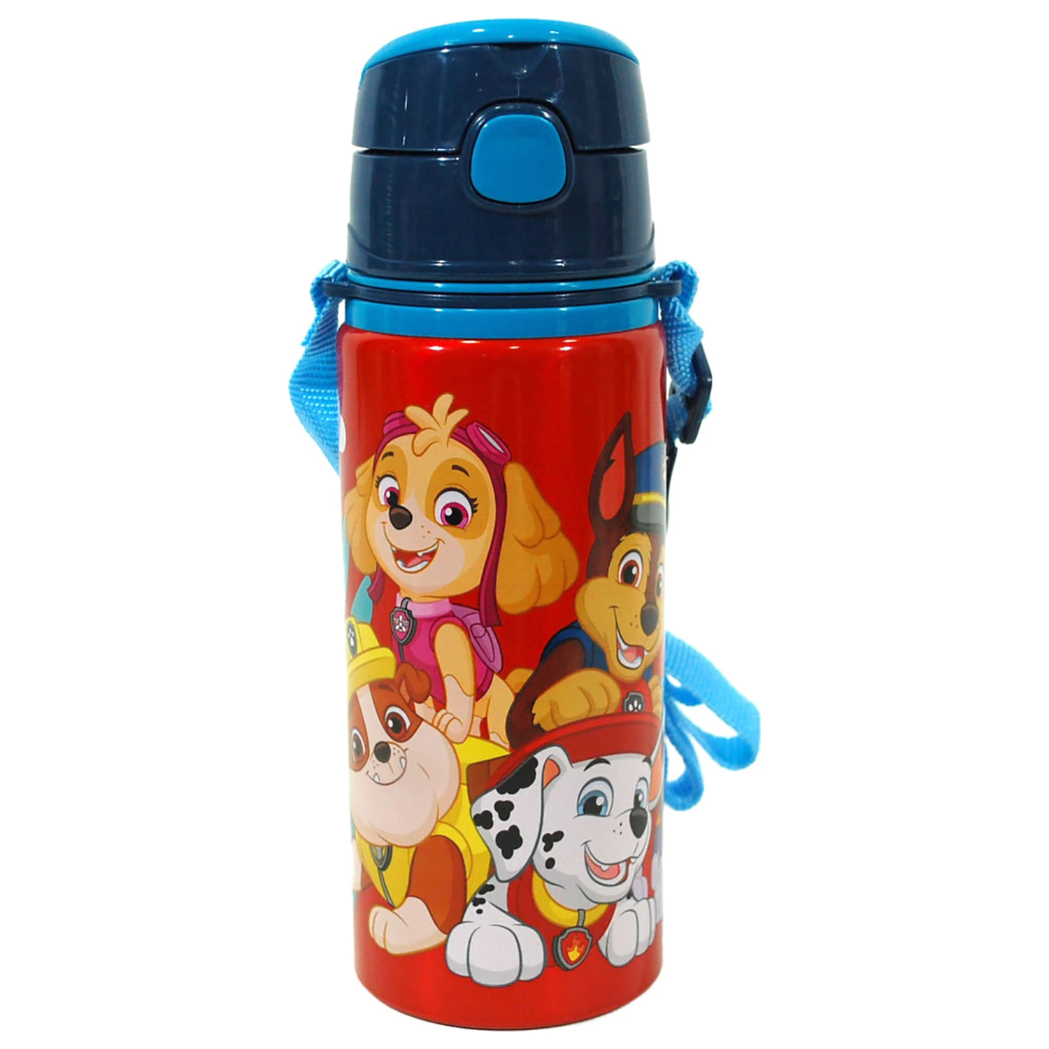 Paw Patrol červená hliníková fľaša so slamkou a háčikom 600 ml produktová fotografia