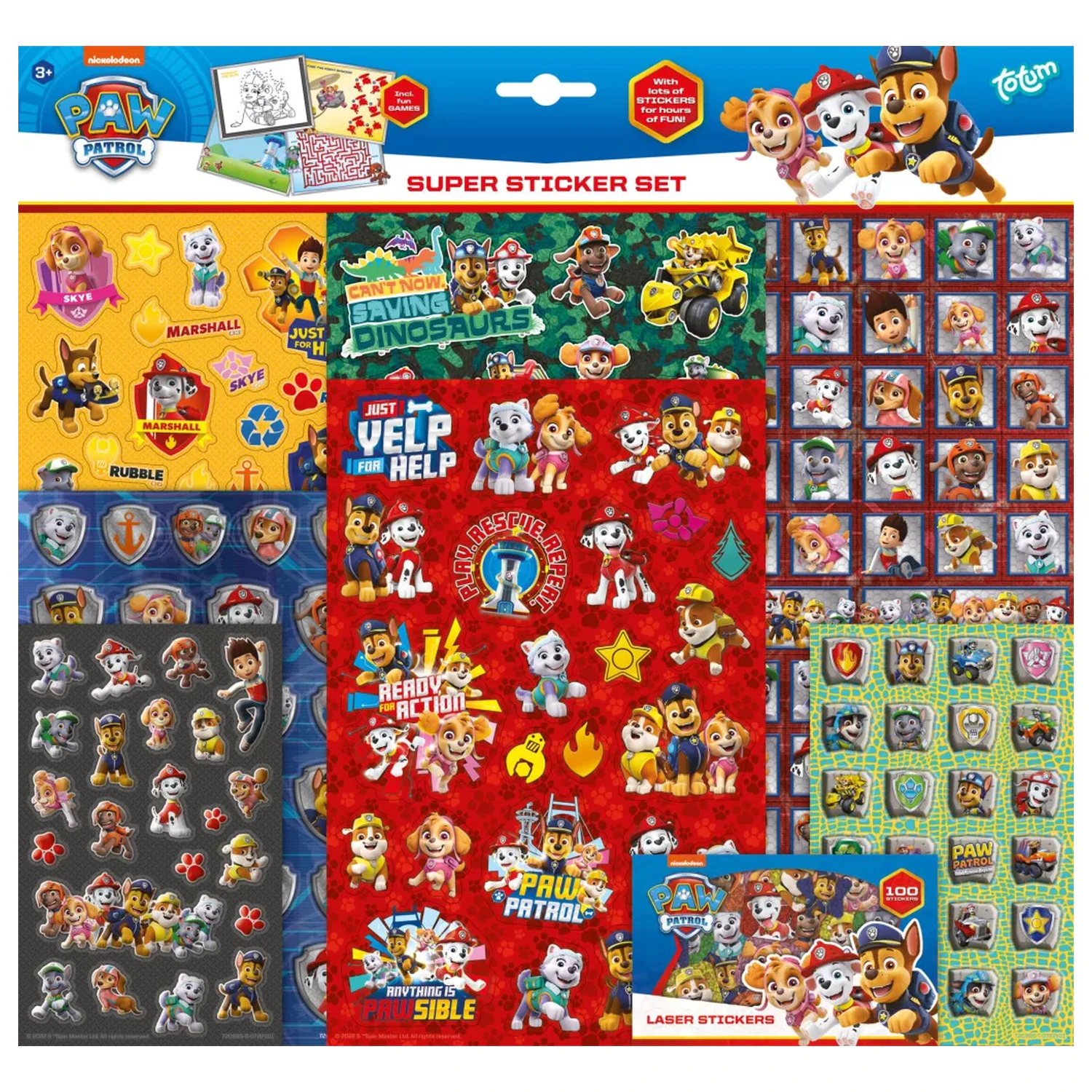 Paw Patrol Rescue Repeat Super Sticker Set s hračkou produktová fotografia