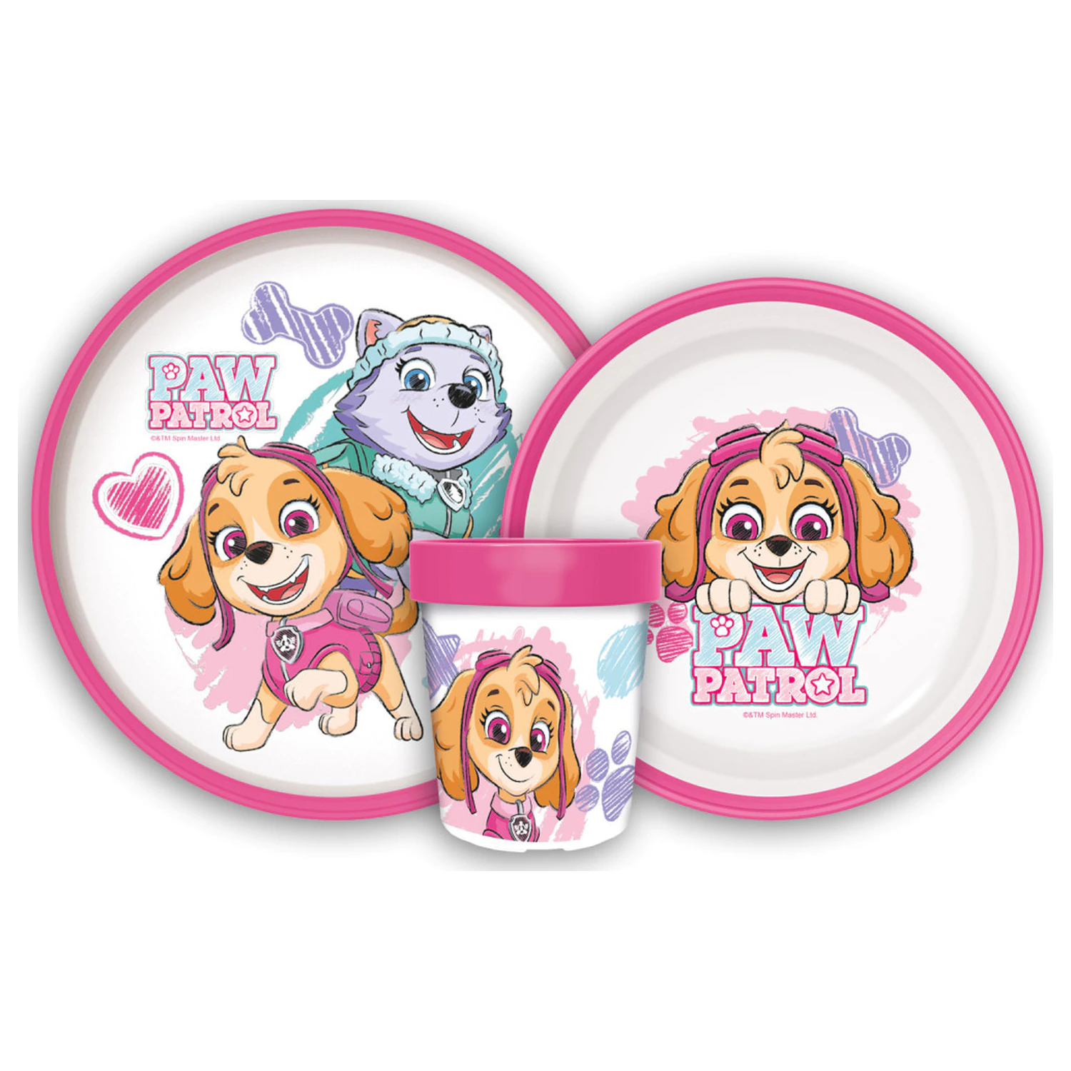 Paw Patrol Sketch protišmykový riad, mikro plastová sada produktová fotografia